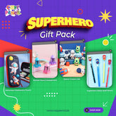 Cool Superhero Astro Stationery Birthday Gift Pack, Birthday Party Presents Astro Pouch, Sharpener, Miniature Eraser With Superhero Fancy Pencil